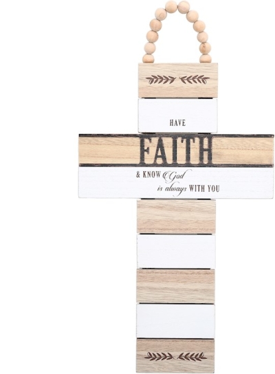 Cross Plaque-Have Faith & Know God (9.75" x 18") | SHOPtheWORD