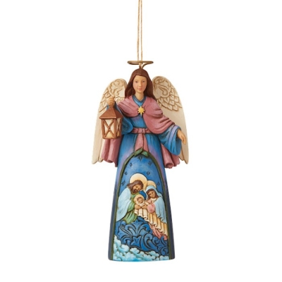Ornament-Jim Shore/Heartwood Creek-Nativity Angel w/Lantern (4.75") | SHOPtheWORD