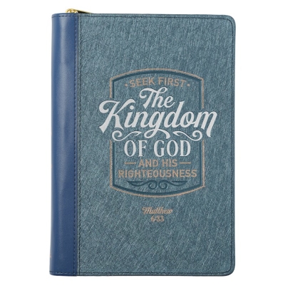 Journal-Classic LuxLeather-Seek First The Kingdom of God Mathew 6:33 by Art Gift Christian | SHOPtheWORD
