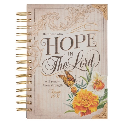 Journal-Wirebound-Hope in The Lord Isaiah 40:31-Butterfly/Deep Ocean Blue by Art Gift Christian | SHOPtheWORD