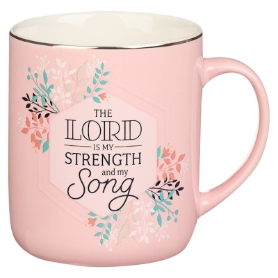Mug-The Lord is My Strength-Psalm 118:14-White/Pink | SHOPtheWORD