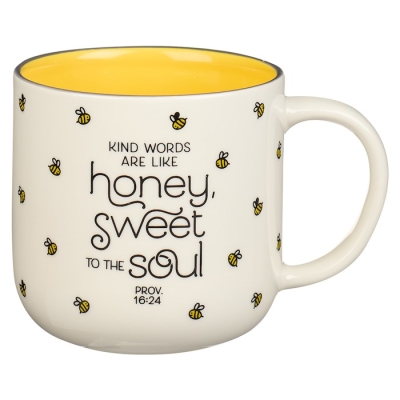 Mug-Kind Words-Proverbs 16:24-Yellow Bees (12 Oz) | SHOPtheWORD