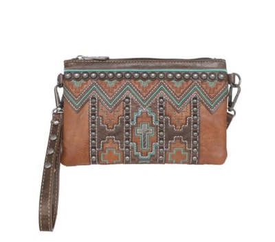 Clutch/Crossbody Bag-Small Cross-Brown | SHOPtheWORD