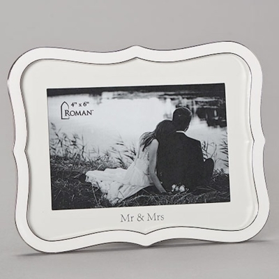 Frame-White Wedding-Mr. & Mrs. (Matting) (6.5") | SHOPtheWORD