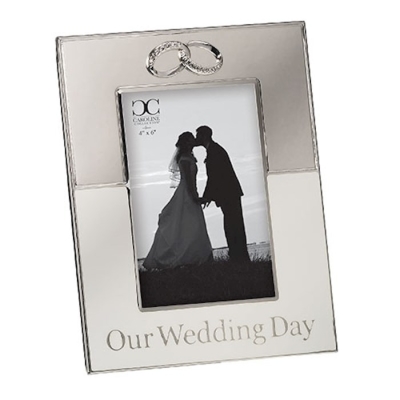 Frame-Our Wedding Day-White w/Silver (8.5") | SHOPtheWORD