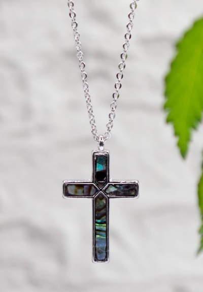 Necklace-Eden Merry-Cross-Abalone | SHOPtheWORD