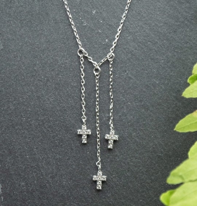 Necklace-Eden Merry-Three Cross | SHOPtheWORD