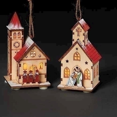 Ornament-LED Church (2A Batteries Included) (4.75") | SHOPtheWORD