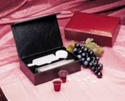 Communion-Remembrance Portable-Maroon LeatherLook (25 Cups) | SHOPtheWORD