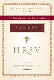 NRSV HarperCollins Catholic Gift Bible-Burgundy LeatherLike | SHOPtheWORD