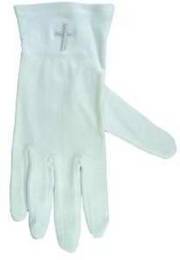 Gloves-White Cross Cotton-Large | SHOPtheWORD