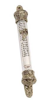 Mezuzah-Brass & Glass Sealed Scroll (5") | SHOPtheWORD