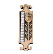 Mezuzah-Wood With Semi Precious Stones (Shin) (5") | SHOPtheWORD