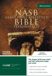 NASB Giant Print Reference Bible/Personal Size-Black Bonded Leather Indexed | SHOPtheWORD