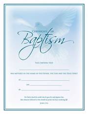 Certificate-Baptism/Blue Dove (John 3:16) (Full Color, Coated Stock) (Pack Of 6) | SHOPtheWORD