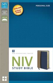 NIV Study Bible/Personal Size-Tan/Blue Duo-Tone | SHOPtheWORD