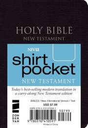 NIV Shirt Pocket New Testament-Black Leather-Look | SHOPtheWORD