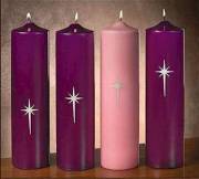Candle-Advent Set-Star Of Bethlehem-3" X 12"-3 Purple/1 Pink | SHOPtheWORD