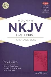 NKJV Giant Print Reference Bible-Pink LeatherTouch Indexed | SHOPtheWORD