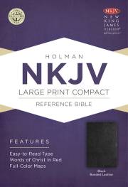 NKJV Large Print Compact Reference Bible-Black Bonded Leather | SHOPtheWORD