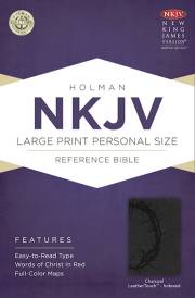 NKJV Large Print Personal Size Reference Bible-Charcoal LeatherTouch Indexed | SHOPtheWORD