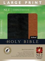NLT Compact Edition Bible/Large Print-Black/Tan TuTone Indexed | SHOPtheWORD