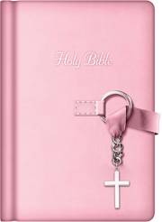 NKJV Simply Charming Bible w/Ribbon Closure-Pink LeatherSoft Hardcover | SHOPtheWORD