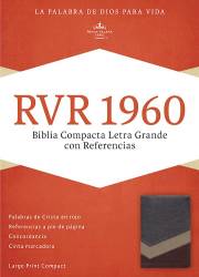 Span-RVR 1960 Large Print Compact Reference Bible (Biblia Compacta Letra Grande)-Brown/Dark Brown/Tan LeatherTouch | SHOPtheWORD