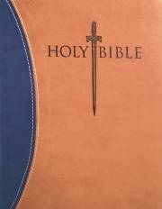 KJVER Thinline Bible/Personal Size-Blue/Tan Ultrasoft Indexed | SHOPtheWORD