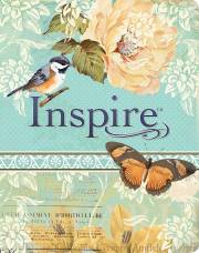 NLT Inspire Bible-Silky Vintage Blue/Cream LeatherLike | SHOPtheWORD