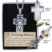 Locket-Memorial Cross w/Vial-Pewter (24") | SHOPtheWORD