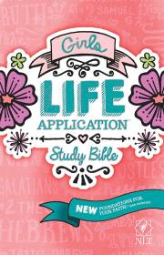 NLT Girls Life Application Study Bible (Revamped)-Pink Flower-Softcover | SHOPtheWORD