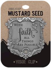 Visor Clip-Mustard Seed-With Faith All Things Are Possible | SHOPtheWORD