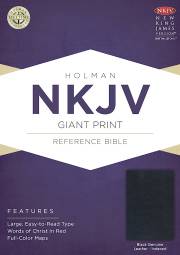 NKJV Giant Print Reference Bible-Black Genuine Leather Indexed | SHOPtheWORD