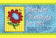Cards-Pass It On-Birthday Blessings-Flower (3" x 2") (Pack Of 25) | SHOPtheWORD