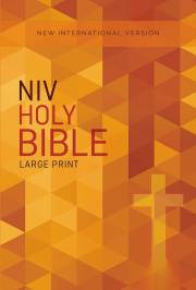 NIV Outreach Bible/Large Print-Orange Cross Softcover | SHOPtheWORD