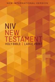 NIV Outreach New Testament/Large Print-Orange Cross-Softcover | SHOPtheWORD