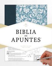 Span-RVR 1960 Notetaking Bible (Biblia de Apunte)-Blue Genuine Leather & Cloth Over Board | SHOPtheWORD