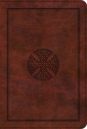 ESV Large Print Compact Bible-Brown Mosaic Cross Design TruTone | SHOPtheWORD