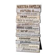 Spanish-Plaque-Wall/Desktop-MDF-Stacked Wood-Nuestra Familia (Our Family)-5 x 10 | SHOPtheWORD