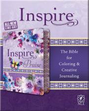 NLT Inspire Praise Bible-Purple Garden LeatherLike | SHOPtheWORD