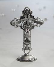 Tabletop Cross-Baptism-Pewter Finish-Girl (6") | SHOPtheWORD
