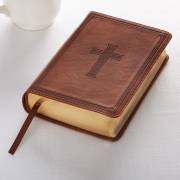 KJV Compact/Large Print Bible-Tan LuxLeather | SHOPtheWORD