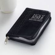 KJV Pocket Bible-Black LuxLeather w/Zipper | SHOPtheWORD
