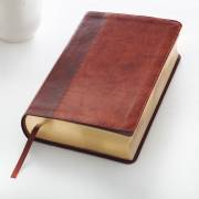 KJV Giant Print Bible-Dark Brown/Tan LuxLeather | SHOPtheWORD