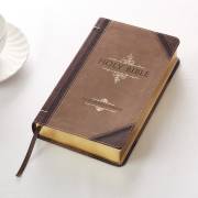 KJV Giant Print Bible-Dark Brown/Tan Portfolio LuxLeather | SHOPtheWORD