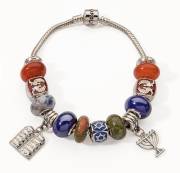 Bracelet-Assorted Beads w/Menorah & Ten Commandments Charms | SHOPtheWORD