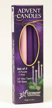 Advent Candle Set-3 Purple/1 Pink (10") | SHOPtheWORD