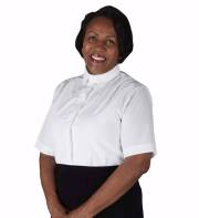 Clergy Blouse-Womens-Short Sleeve-Tab Collar-White (Size 12) | SHOPtheWORD