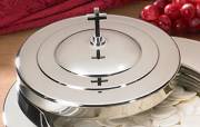 Communion Tray-Stacking Bread Plate Cover-Silver | SHOPtheWORD